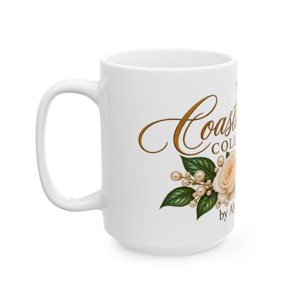 Coastal Rose Collection Floral Ceramic Mug