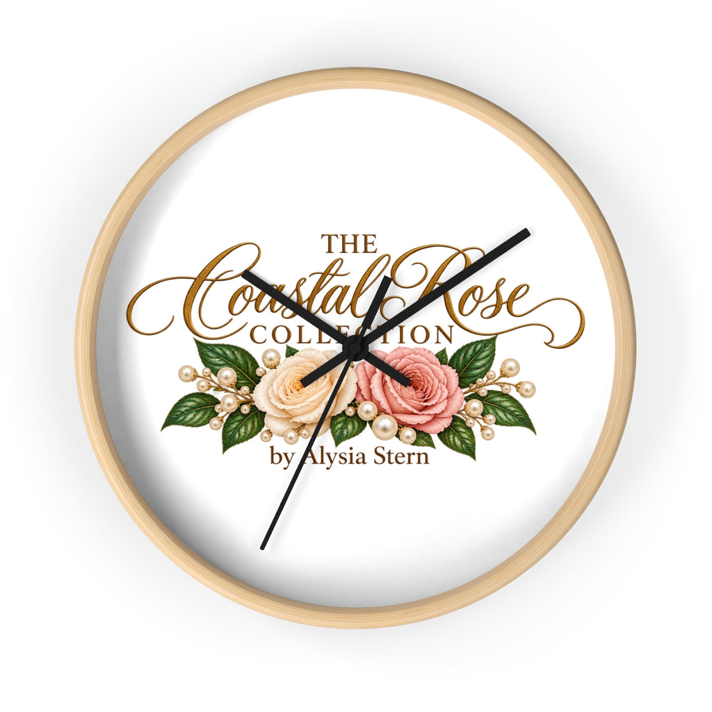 The Coastal Rose Floral Wall Clock