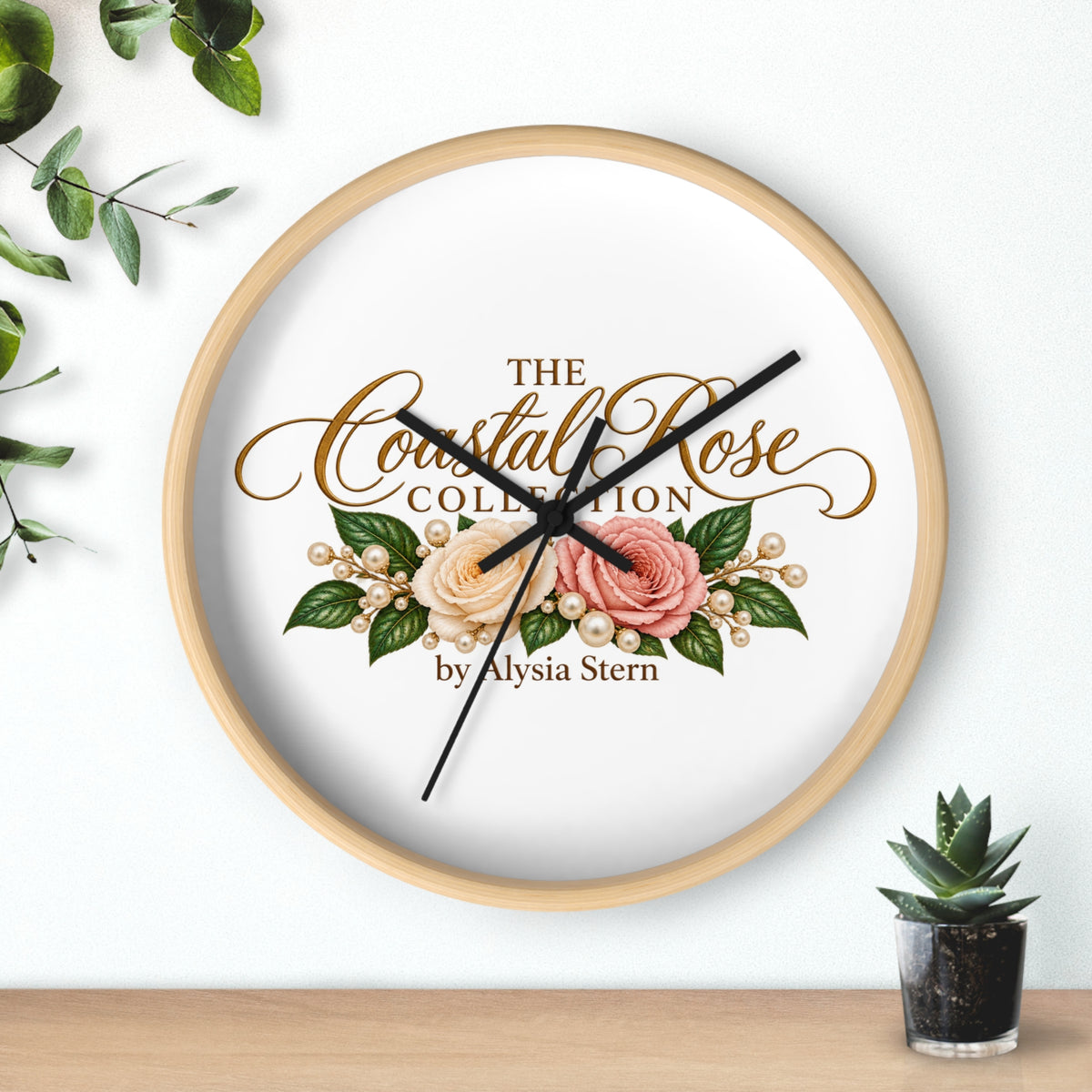 The Coastal Rose Floral Wall Clock