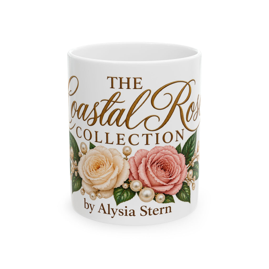 Coastal Rose Collection Floral Ceramic Mug