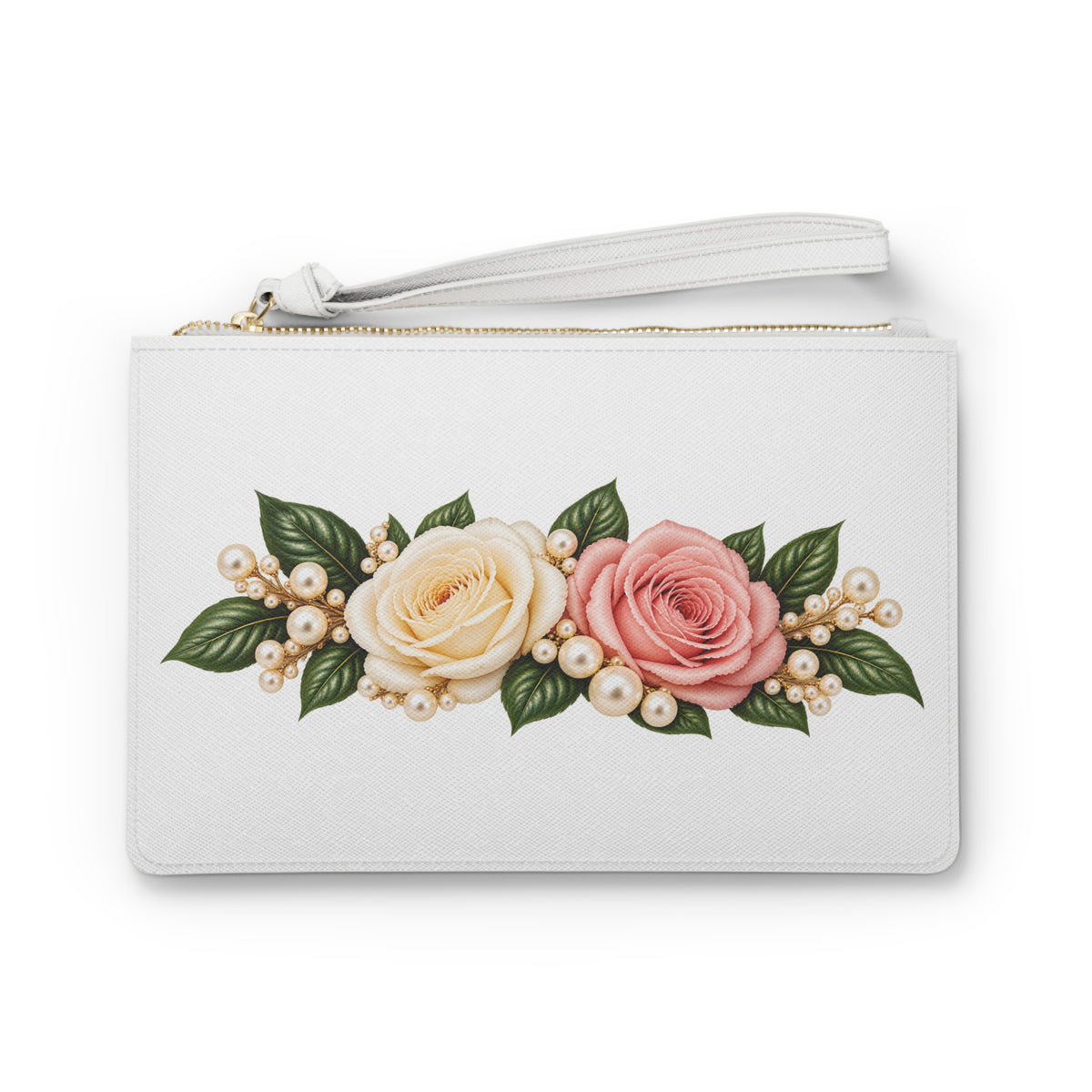 Floral Pearl Rose Clutch Bag