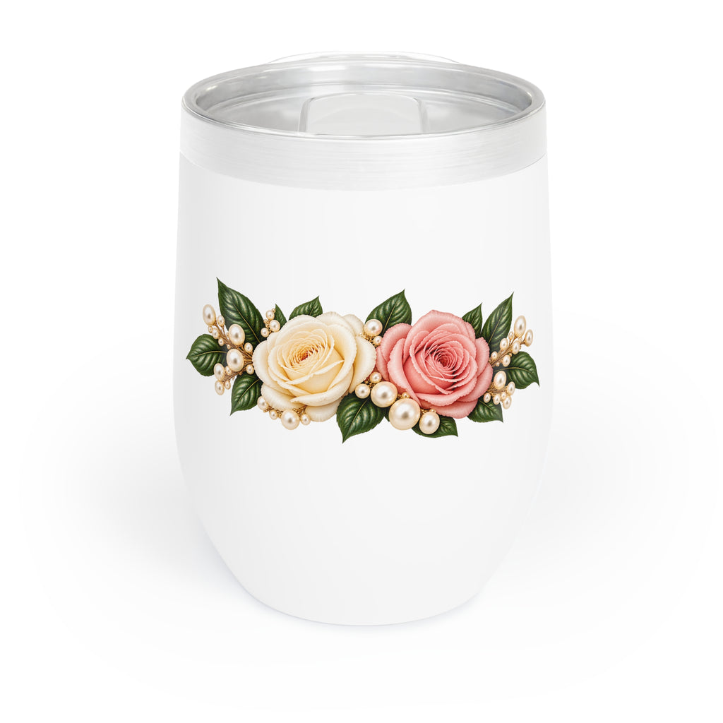 Floral Rose Chill Wine Tumbler