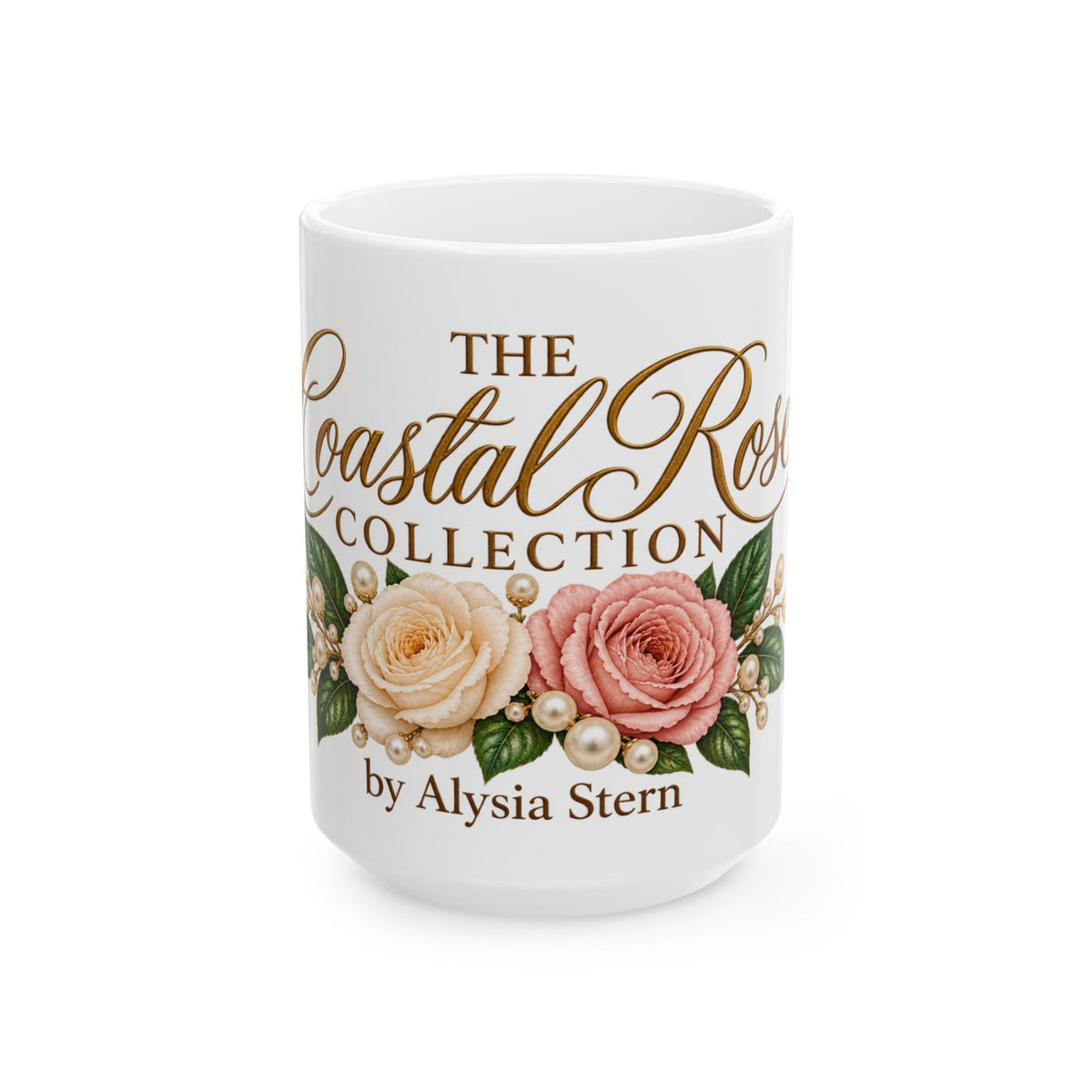 Coastal Rose Collection Floral Ceramic Mug