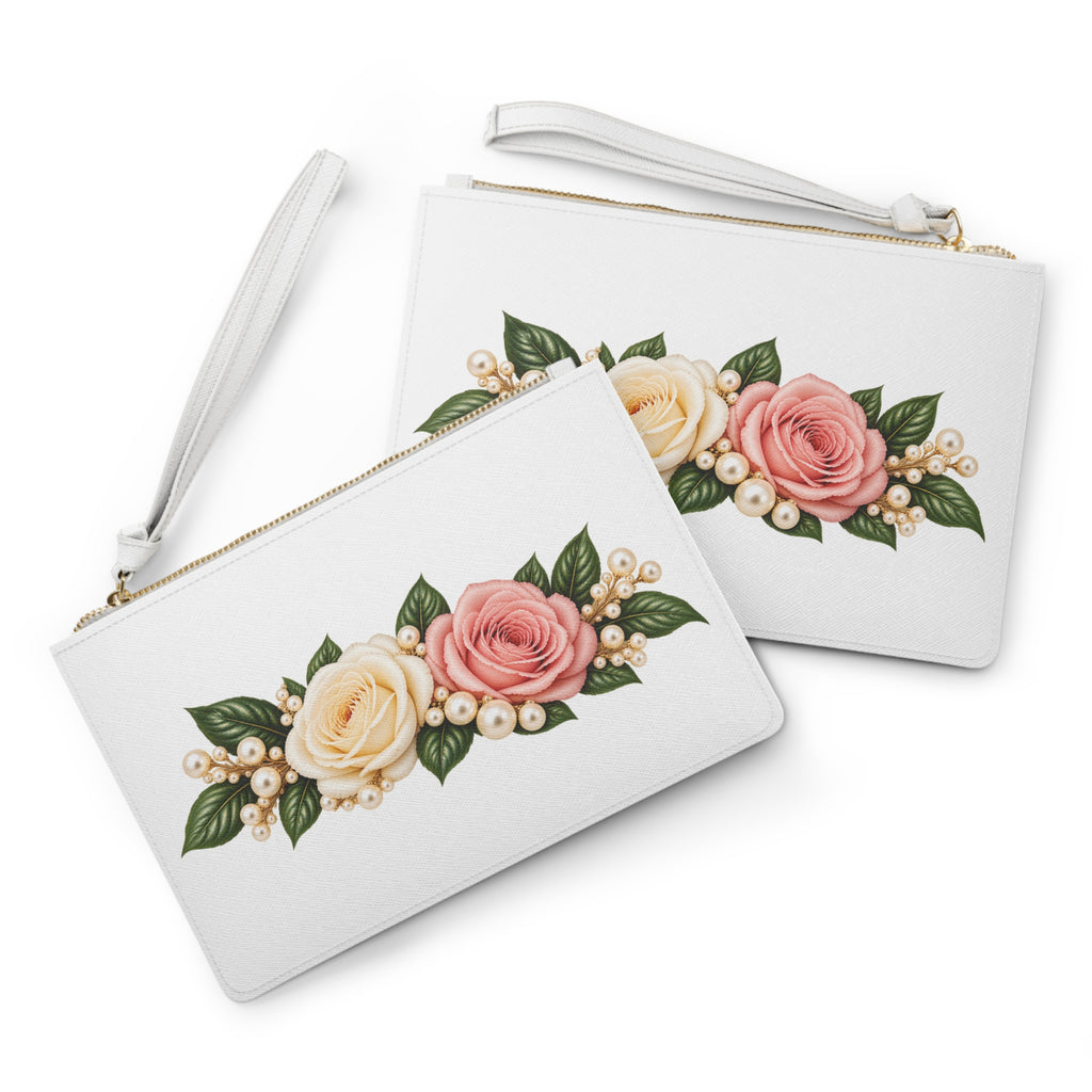 Floral Pearl Rose Clutch Bag