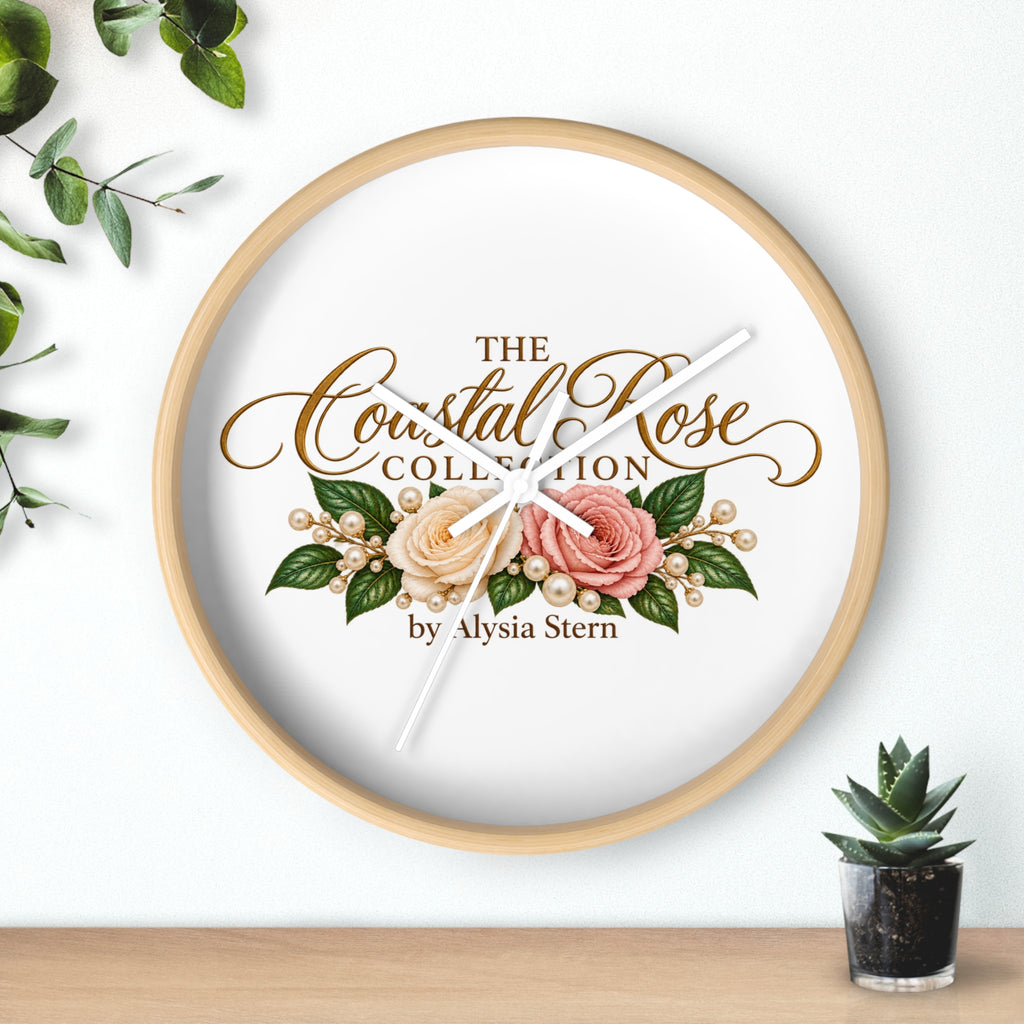 The Coastal Rose Floral Wall Clock